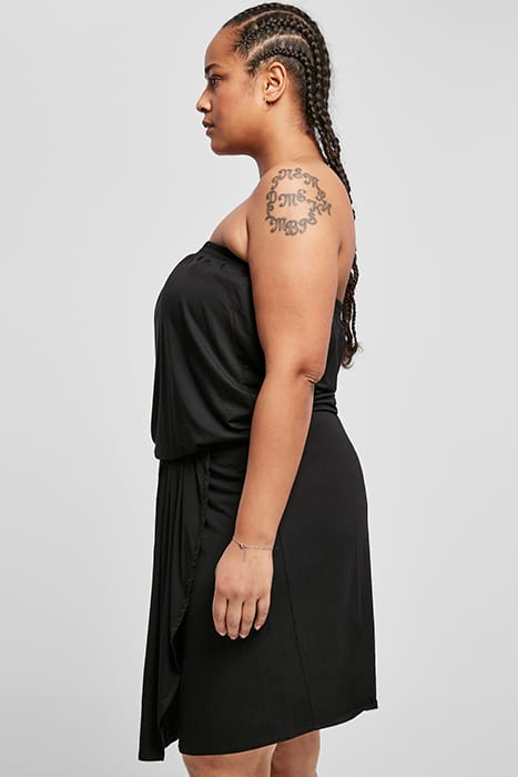 LADIES VISCOSE SHORT BANDEAU DRESS BLACK 6