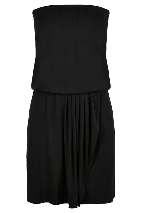 LADIES VISCOSE SHORT BANDEAU DRESS BLACK 1