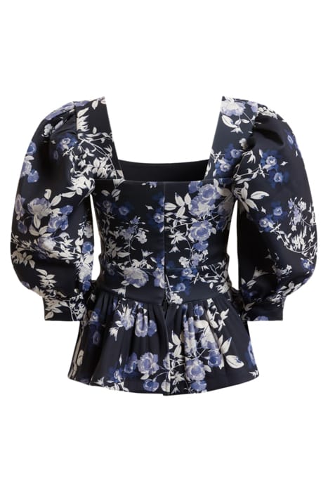 MARCIANO BY GUESS ALEXIS TOP PRINTED PETAL POSE INDIGO 6