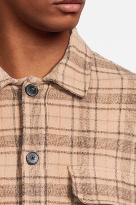 COLTON CHECK SHIRT SAND 4