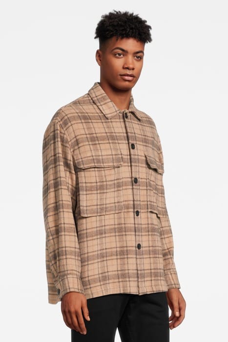 COLTON CHECK SHIRT SAND 3