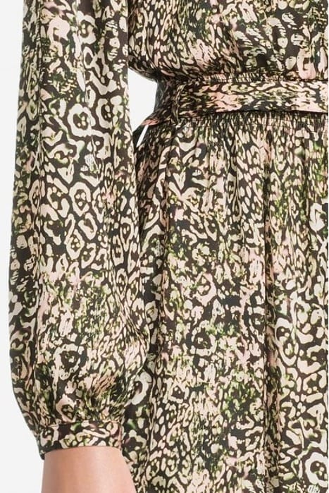 ACCOGLIERE 1 ABITO SATIN STAMP MULTICOLOR PINK/GREEN 4