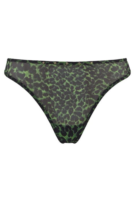 RHAPSODY BLACK GREEN LEOPARD THONG 3