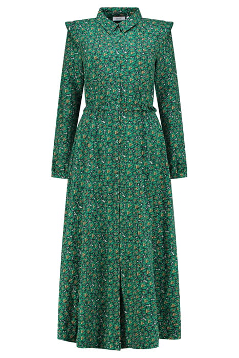 LADIES CALAMA DRESS POPPY FLOWER RAIN GREEN FLOWER 5