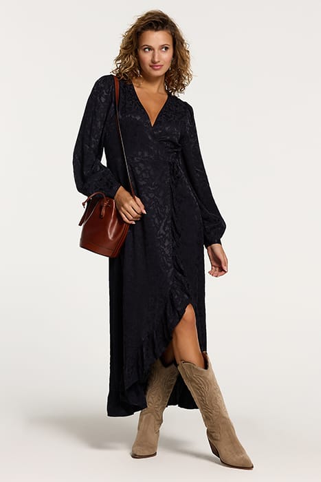 LADIES MODENA DRESS FOREST JAQUARD DARK NAVY BLUE 1