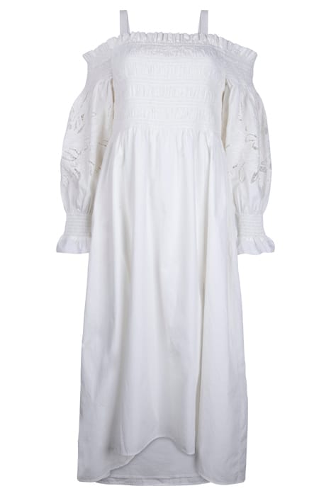 LAUNA BRODERIE DRESS CHALK WHITE 1