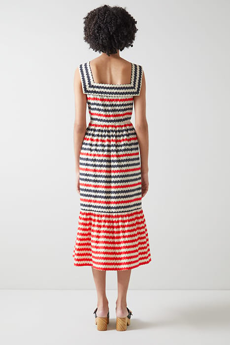 JUNE MIDI DRESS NAVY/WHITE 2