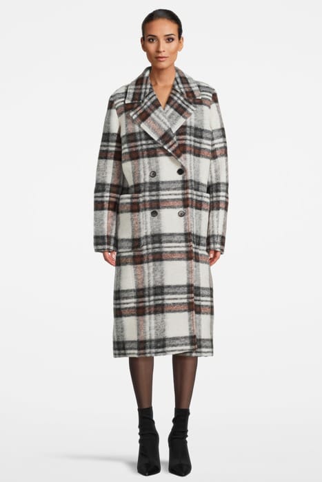 ESME CHECK COAT BLACK/WHITE/BROWN 1