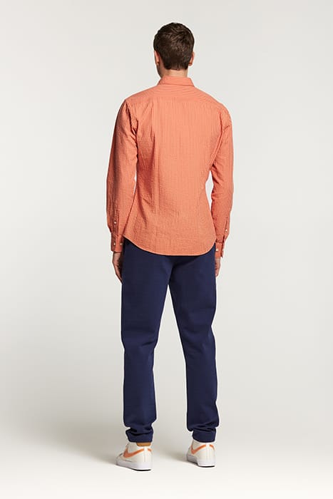SHAWN SEERSUCKER SHIRT TANDORI SPICE BROWN 4
