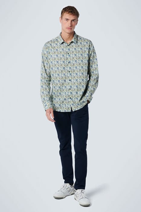 SHIRT STRETCH ALLOVER PRINTED LIGHT GREEN 3