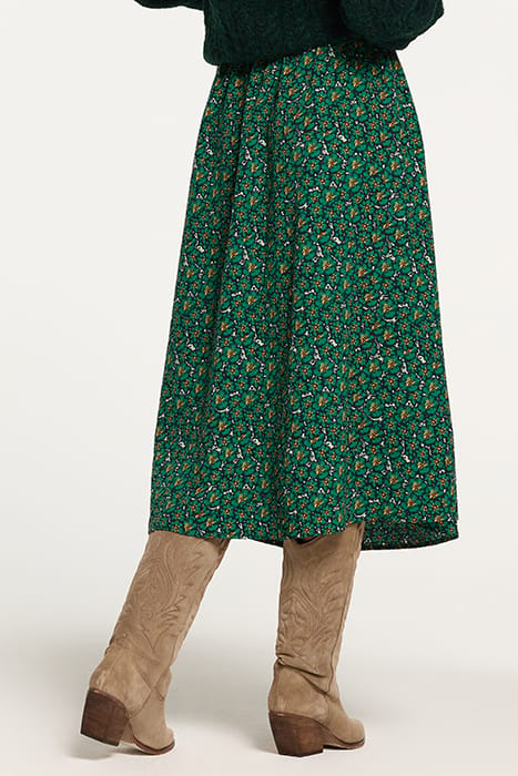 LADIES AREQUIPA SKIRT POPPY FLOWER RAIN GREEN FLOWER 2