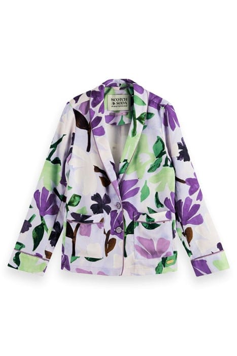 ALL-OVER PRINTED DOUBLE-BREASTED DRAPEY BLAZER PAINTERS FLOW 1