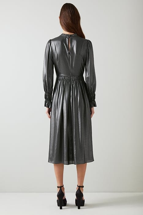 LOUISE MIDI DRESS GUNMETAL 2