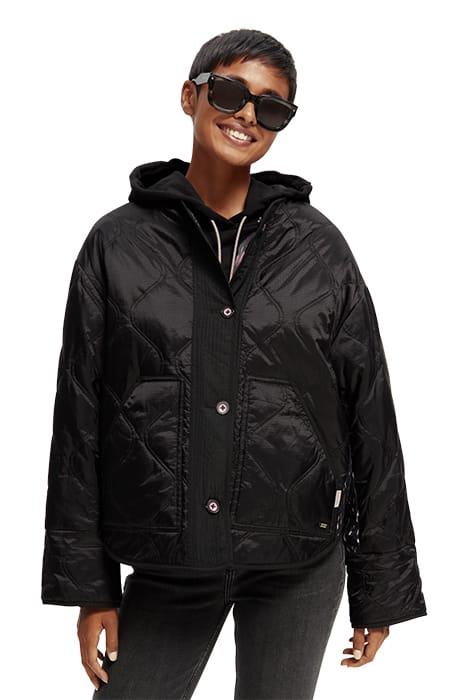 QUILTED REVERSIBLE COAT BLACK 4