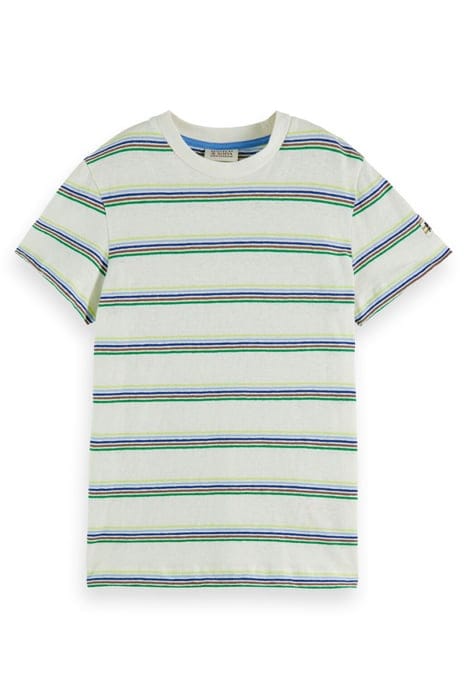 RELAXED-FIT YARN-DYED STRIPED COTTON LINEN T-SHIRT MULTICOLO 1
