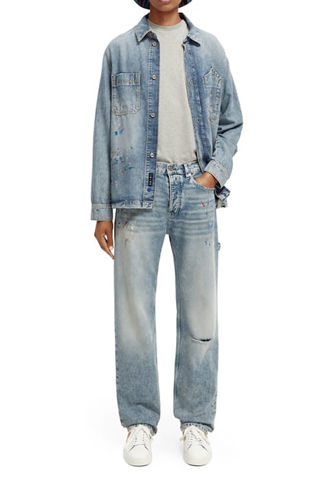 WASHED LIGHTWEIGHT DENIM OVERSHIRT WITH PAINT DETAILS WASHED 4