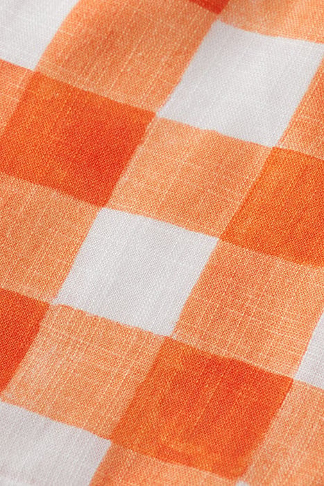 CHECKED LINEN BLEND SHORTS PAPAYA BISTRO CHECK 3
