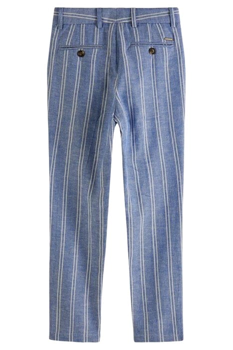 STRIPED RELAXED SLIM FIT- LINEN DRESSED PANTS BLUE STRIPE 9