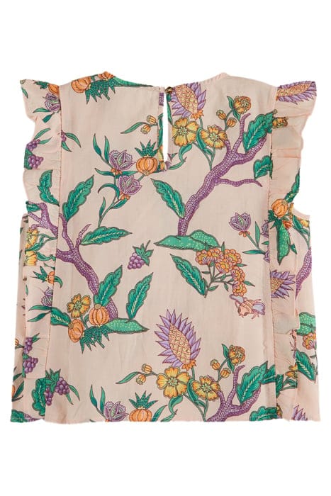 ALL-OVER PRINTED SLEEVELESS RUFFLE DETAIL TOP FLOWER GARDEN 6