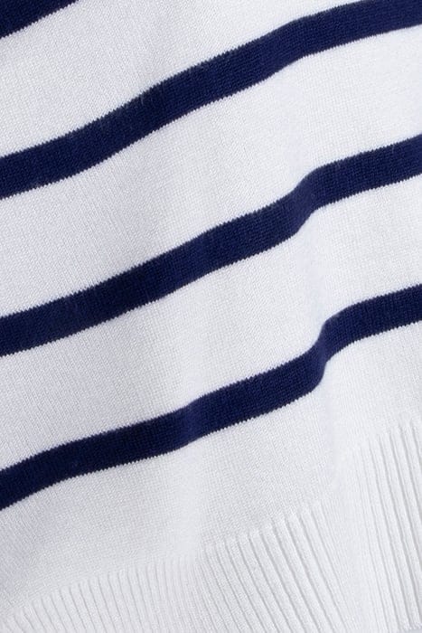 CORE RAGLAN STRIPE CREW IVORY/DK NAVY 3
