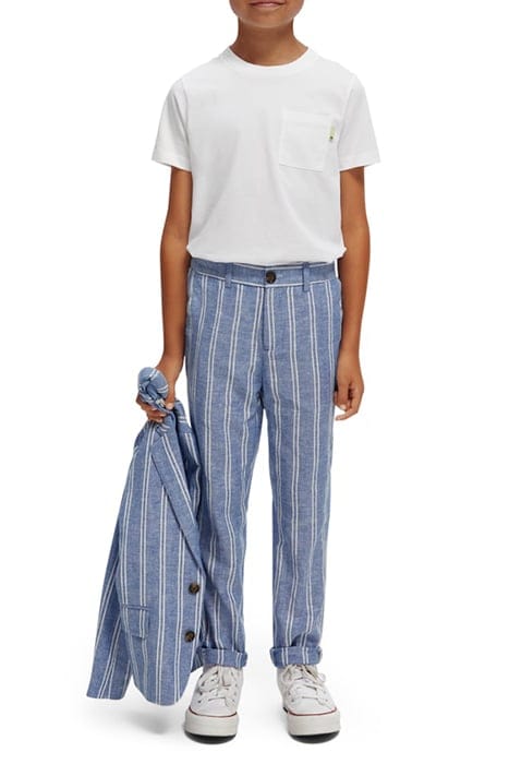 STRIPED RELAXED SLIM FIT- LINEN DRESSED PANTS BLUE STRIPE 4