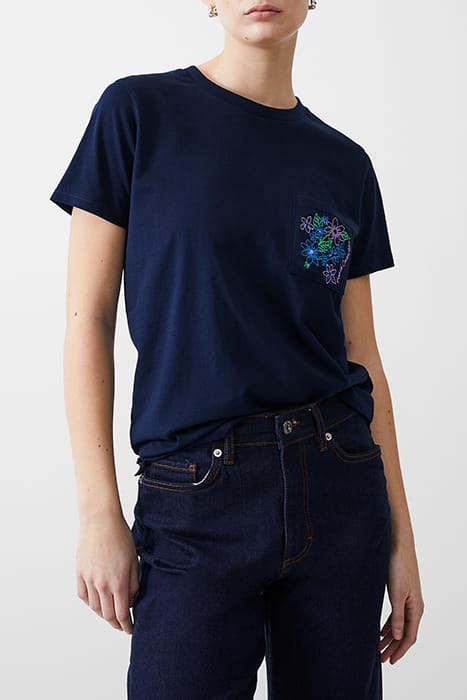 FC FLOWER EMBROIDERED TEE DK NAVY 1