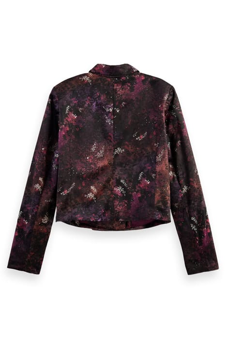 PRINTED VELVET CROPPED BLAZER MIDNIGHT SLATE 2