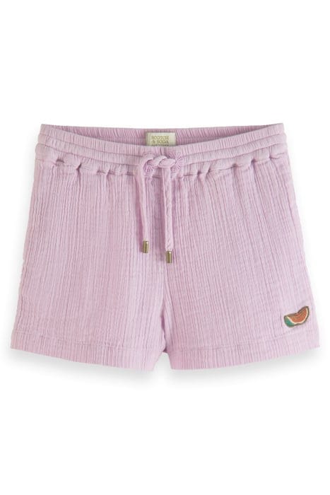 CRINKLE-COTTON SHORTS ORCHID 1