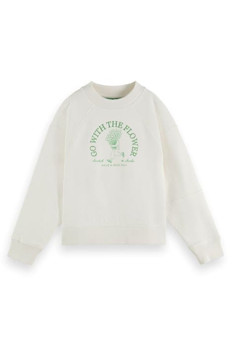 RELAXED CUT SEAM ARTWORK SWEATSHIRT OFF WHITE 1