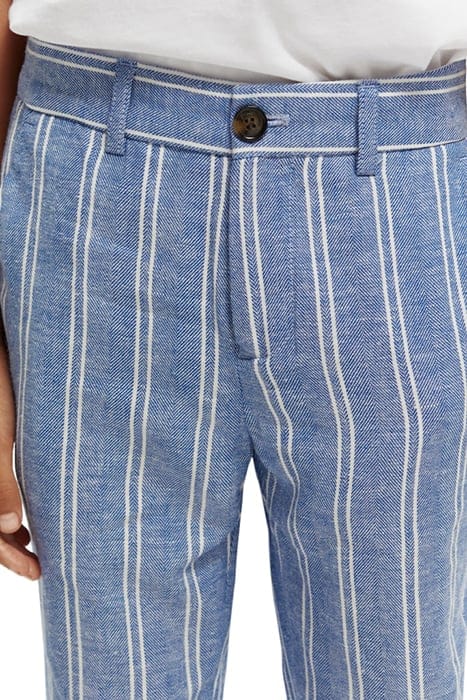 STRIPED RELAXED SLIM FIT- LINEN DRESSED PANTS BLUE STRIPE 6