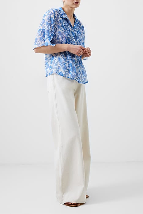 COSETTE PINTUCK TOP WHITE/BAJA BLUE 3