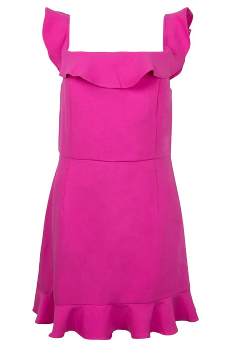 FRILL BARDOT TLRD DRESS SHORT WILD ROSA 1
