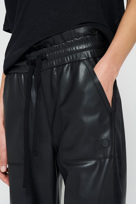 LEATHERLOOK SIDE PANEL JOGGER BLACK 6