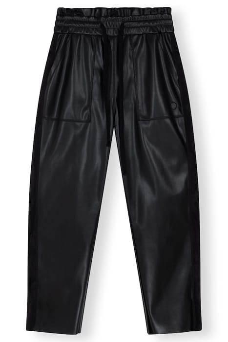 LEATHERLOOK SIDE PANEL JOGGER BLACK 4