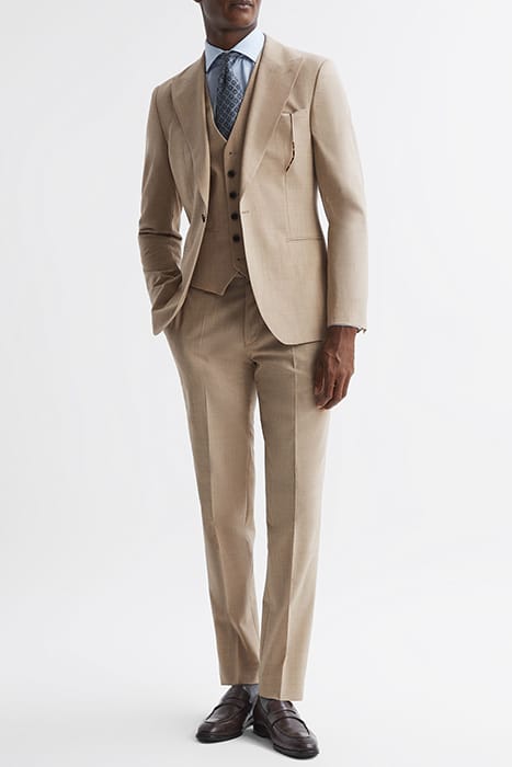 WISH PLAIN WAISTCOAT OATMEAL — CLASSIC FIT 3