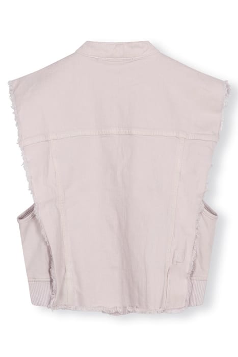 CROPPED TWILL GILET PALE LILAC 5