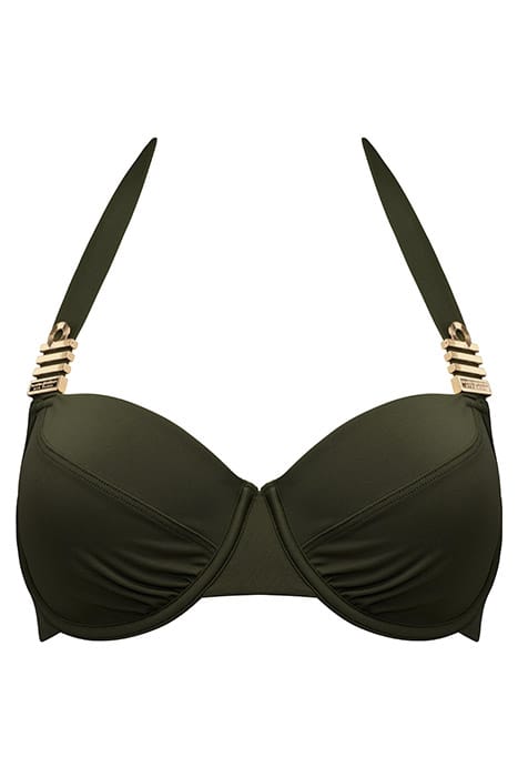 ROYAL NAVY SEAWEED GREEN PLUNGE BALCONY BIKINI TOP 4