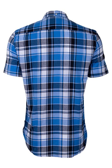 CHECKED & STRIPE POCKET SS BLUE STONE 2