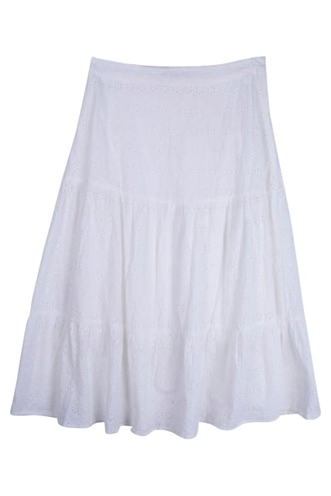 BRODERIE TIERED SKIRT WHITE 2