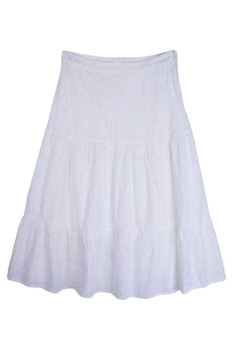BRODERIE TIERED SKIRT WHITE 1
