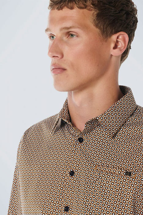 SHIRT STRETCH ALLOVER PRINTED CARAMEL 6