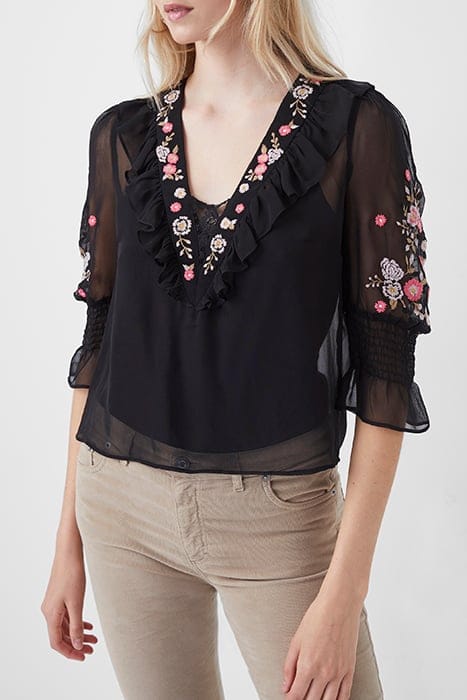 EVE EMBROIDERED TOP BLACK 1
