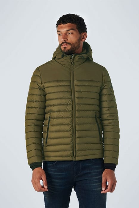 JACKET HOODED SHORT FIT PADDED MIX ARMY 1
