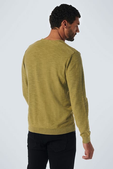 PULLOVER CREWNECK GARMENT DYED + STONE WASHED OLIVE 2