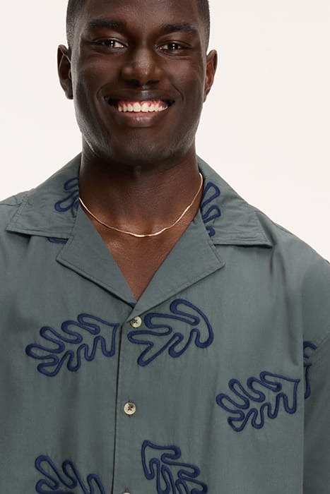 MEN SHORTSLEEVE REEF EMBROIDERY SMOKEY GREEN 6