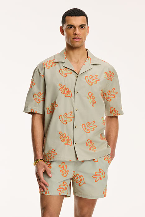 MEN SHORTSLEEVE REEF EMBROIDERY BEIGE 1