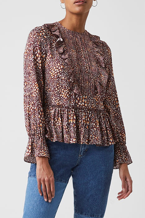PF FAITH DRAPE LS TOP BITTER CHOC/SATSUMA 1