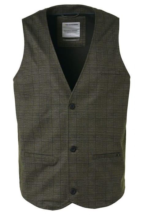 GILET JERSEY STRETCH CHECK TAUPE 4
