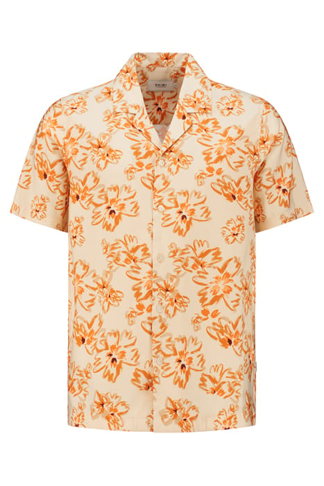 MEN SHORTSLEEVE WASHED FLOWER LIGHT BEIGE 5
