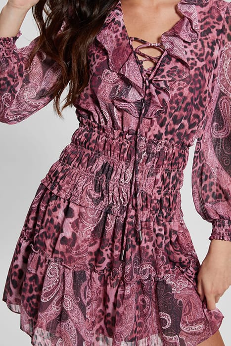 GUESS ECO LS LACE UP FLARED LU PURPLE KASHMIR PRINT 6